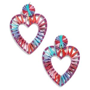 BaubleBar Raffia Heart Earrings